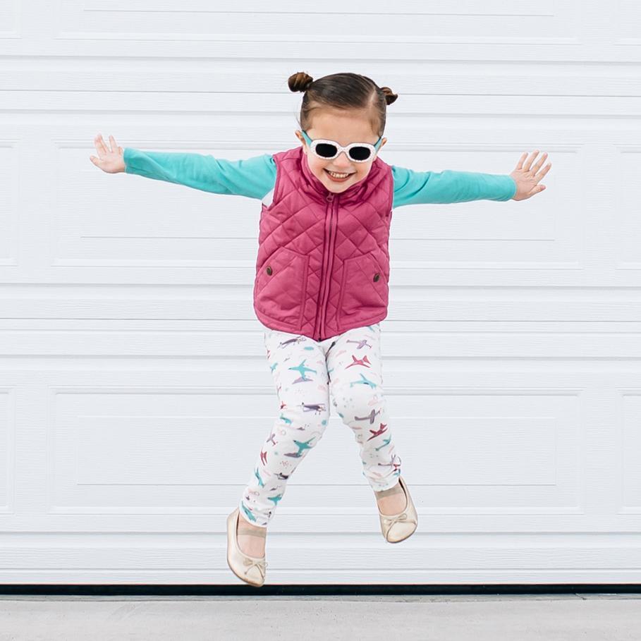 Airplane aviation pilot leggings for toddler girls by Smarty Girl