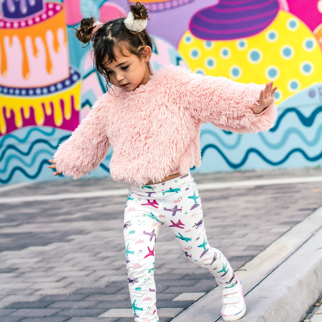 Airplane aviation pilot leggings for toddler girls by Smarty Girl