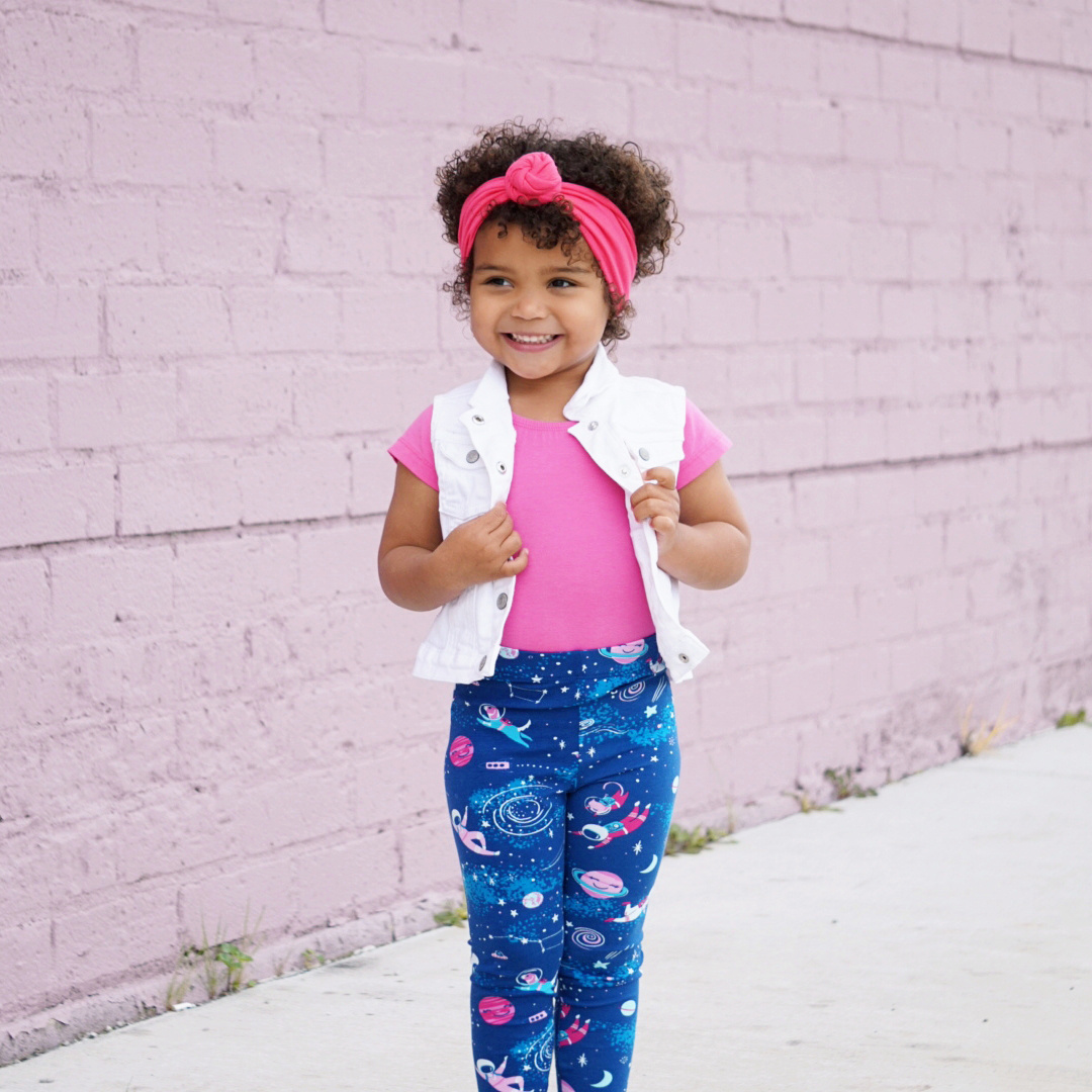 Girls astronaut clothes girl space clothing astronauts leggings toddler kids pants planet galaxy star rocket moon spaceship NASA astronomy Smarty Girl science STEM kid children child baby scientist girly pants dog cat smart geek nerd costume pink purple blue pima cotton Peru 