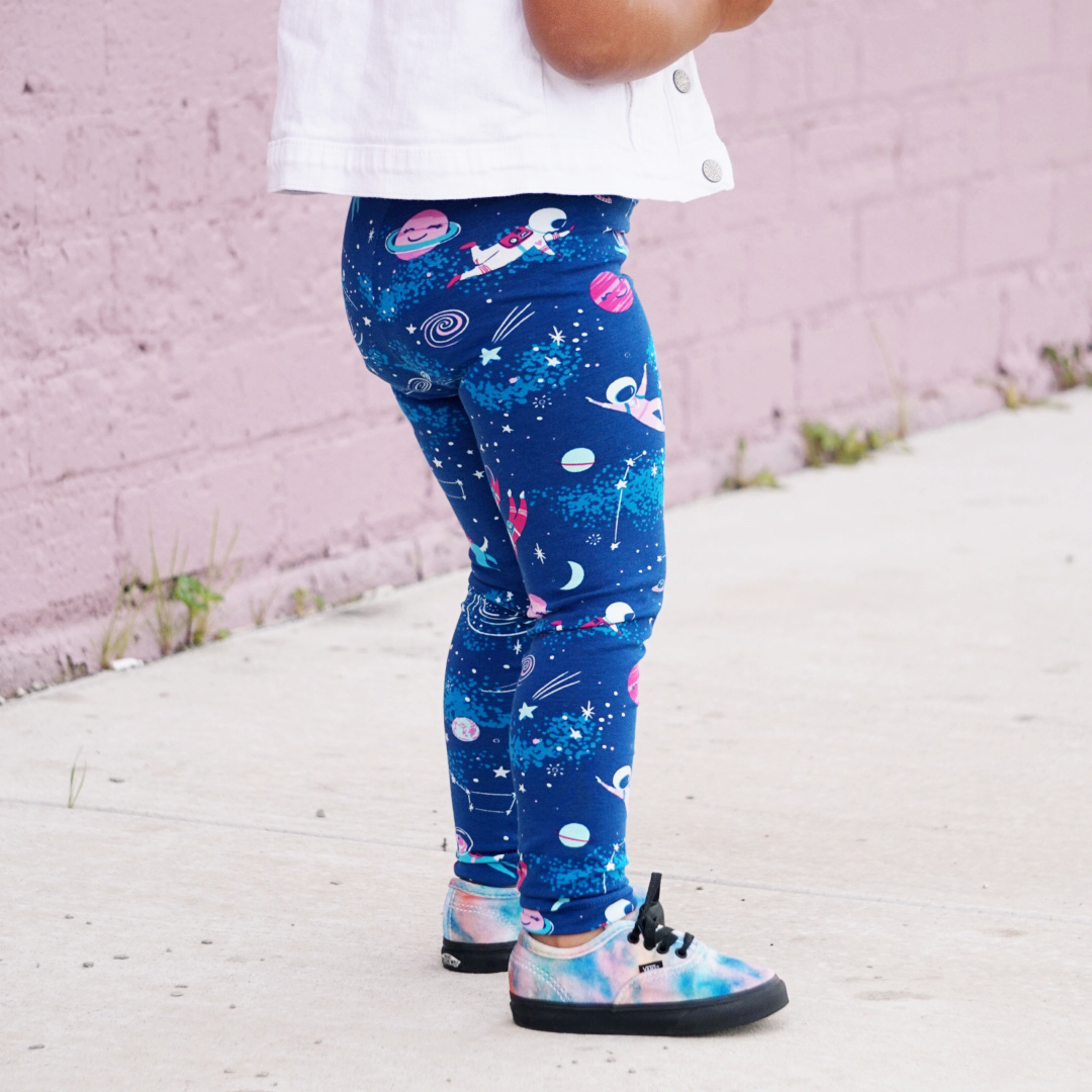 Girls astronaut clothes girl space clothing astronauts leggings toddler kids pants planet galaxy star rocket moon spaceship NASA astronomy Smarty Girl science STEM kid children child baby scientist girly pants dog cat smart geek nerd costume pink purple blue pima cotton Peru 