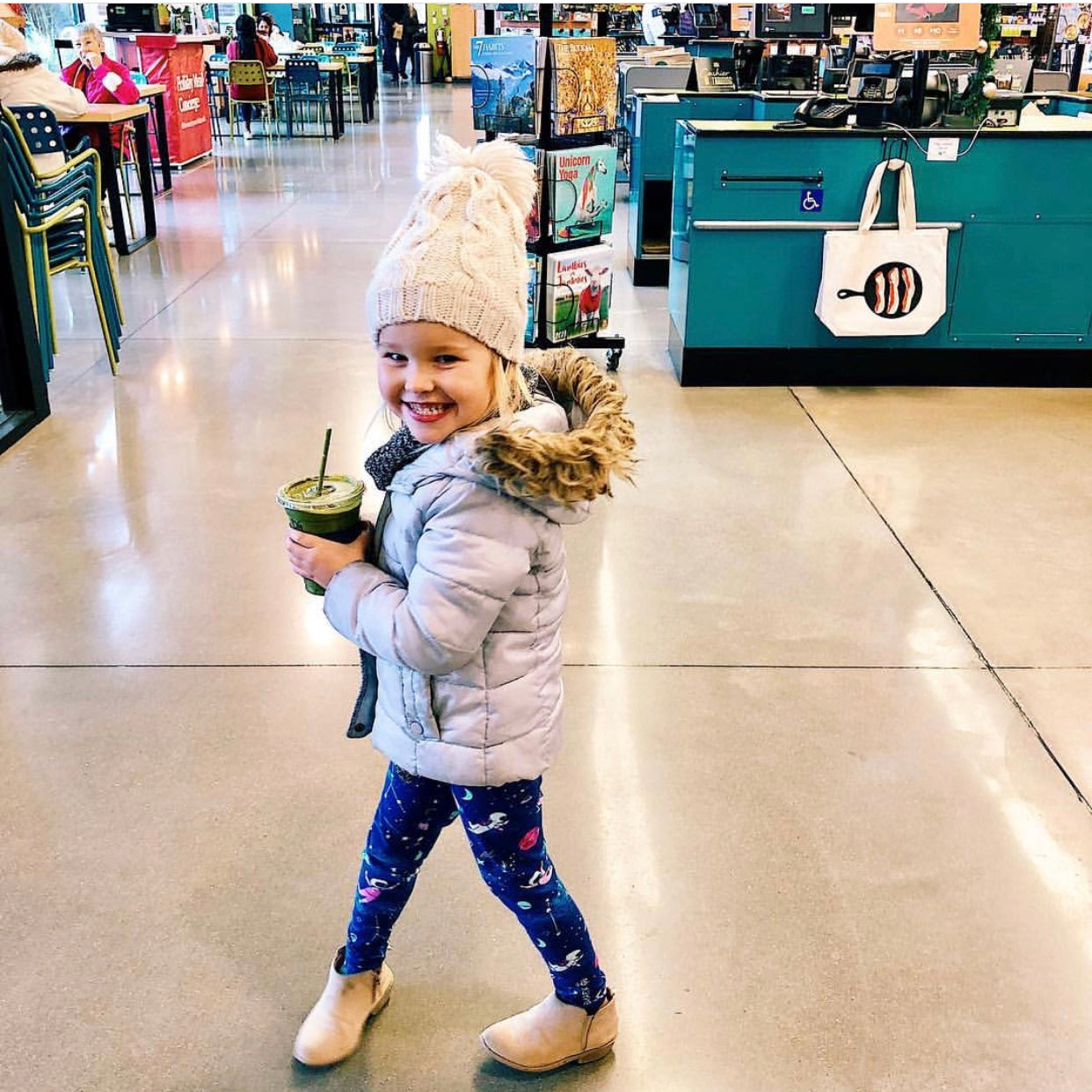 Girls astronaut leggings outer space Smarty Girl clothing science STEM clothes pima cotton Peru girly pants planet galaxy star rocket rocketship spaceship NASA smart geek nerd pink purple 