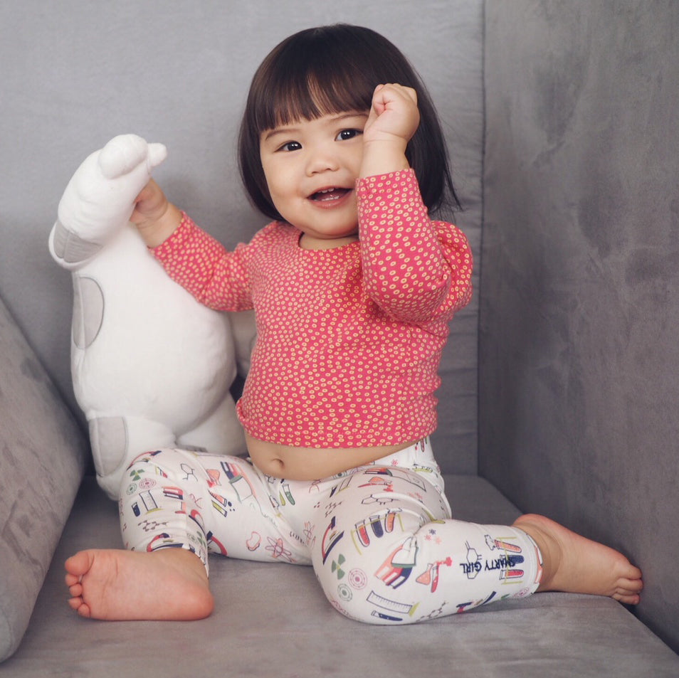 Chemistry science STEM leggings for toddler girls by Smarty Girl