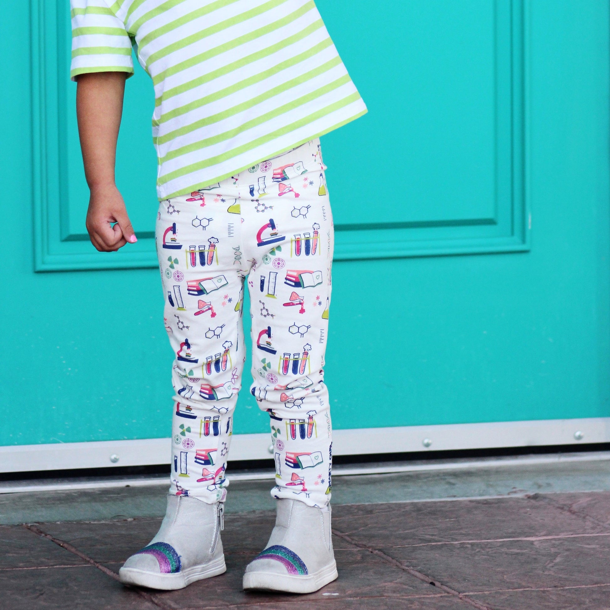 Chemistry science STEM leggings for toddler girls by Smarty Girl
