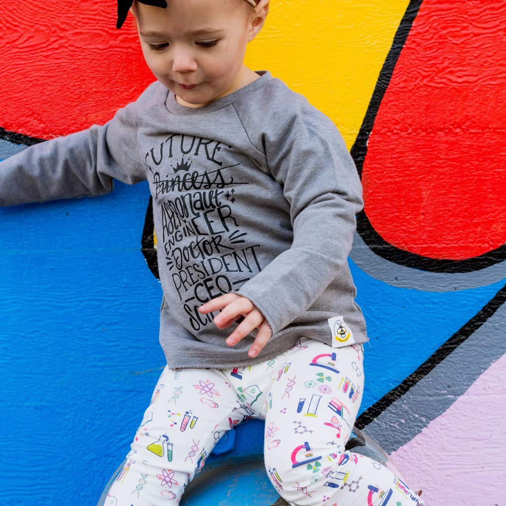 Chemistry science STEM leggings for toddler girls by Smarty Girl