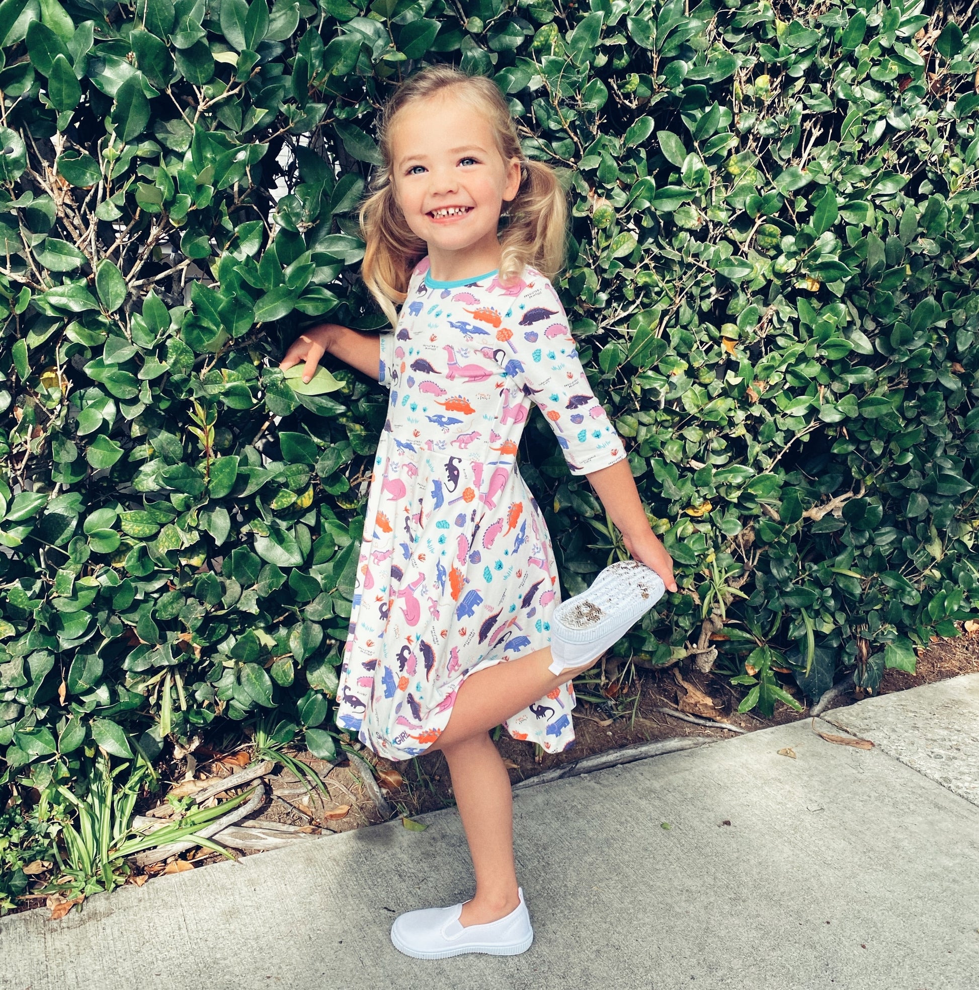 ladies dinosaur dress Dinosaur Twirl Dress w/ Pockets - Girls Clothes Ages 2–10