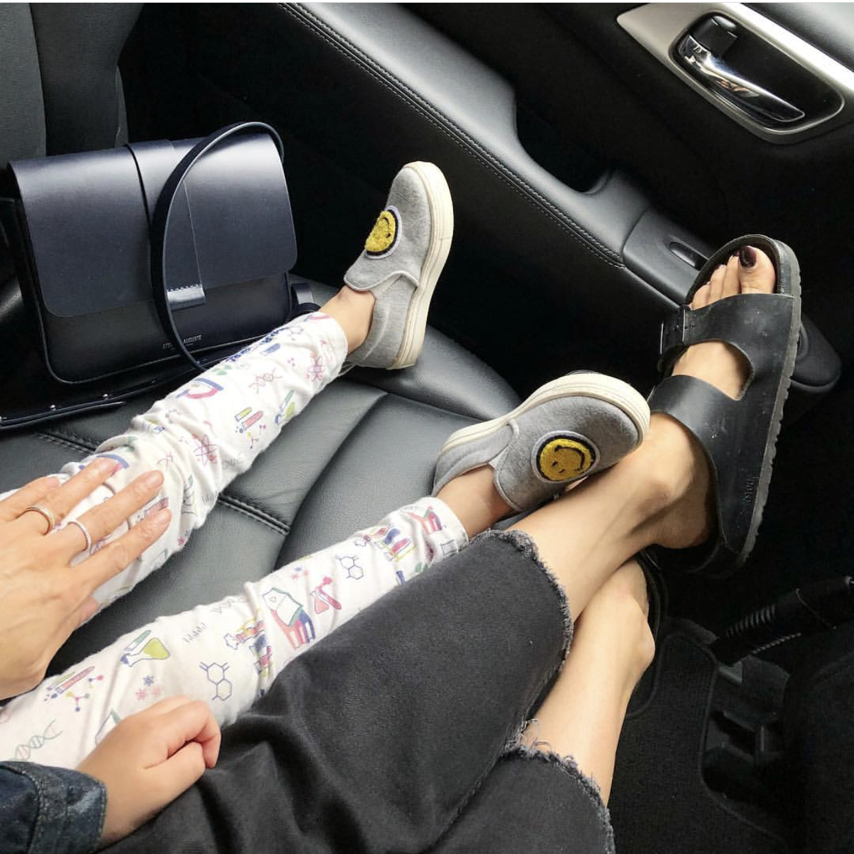 Eva Chen, Instagram director of fashion partnerships, NYC mom kids blogger and influencer celebrity, daughter Ren in organic + ethical Smarty Girl toddler girls science STEM clothes clothing leggings 