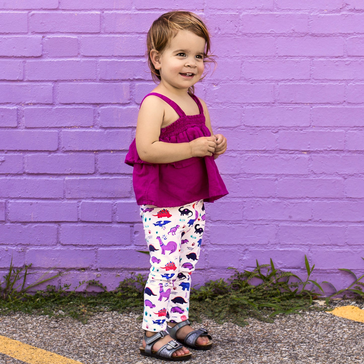 Dinosaur leggings for toddler girls by Smarty Girl