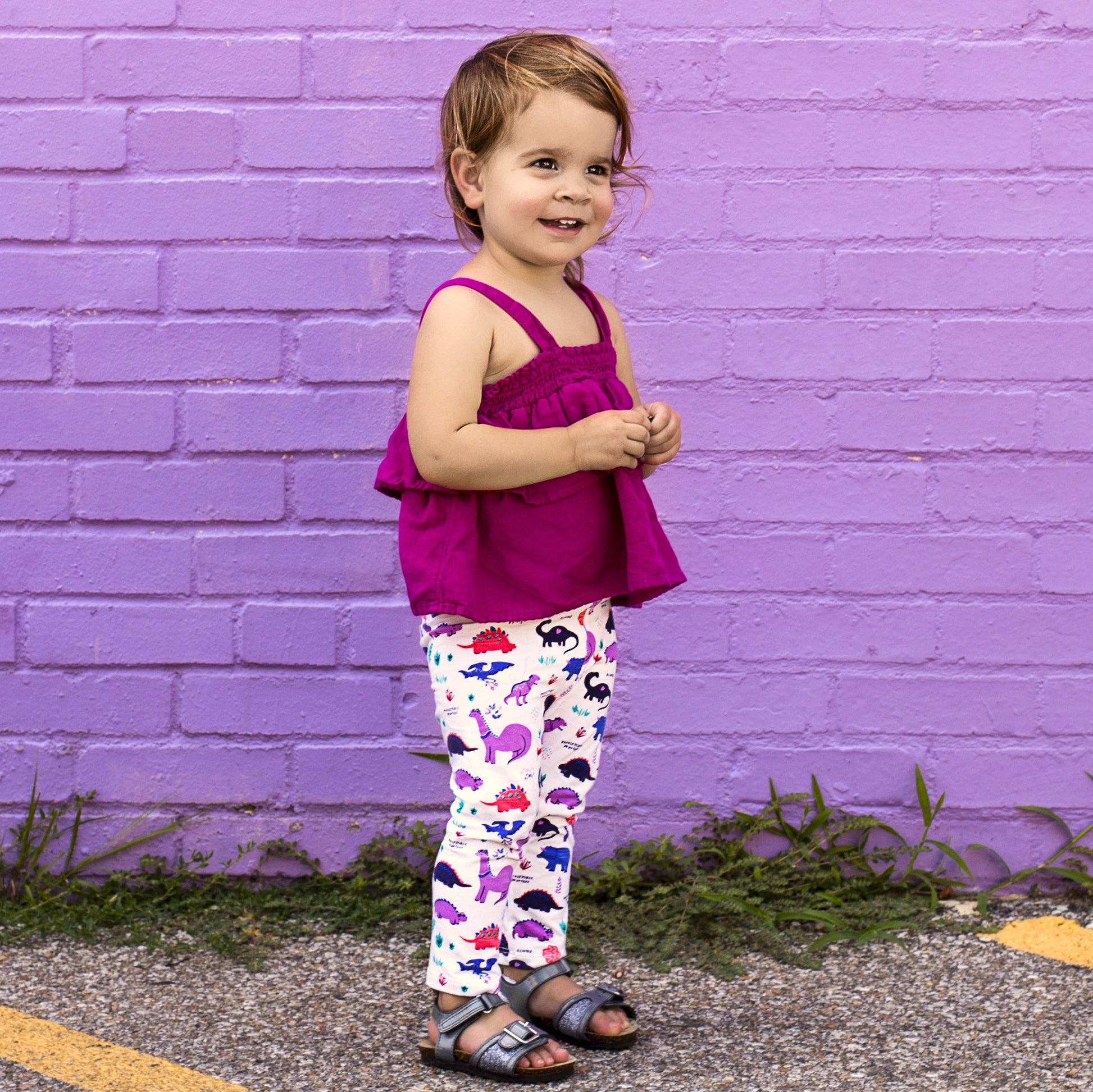Dinosaur leggings for toddler girls by Smarty Girl