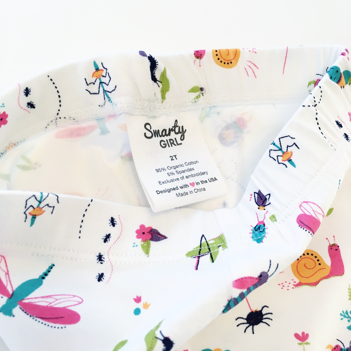Insect bugs leggings for toddler girls by Smarty Girl