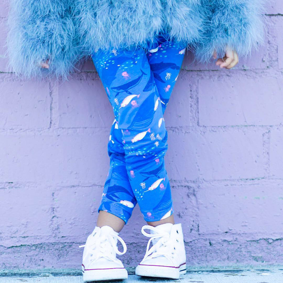 Girls narwhal leggings narwhals clothing whale ocean sea Smarty Girl toddler kids clothes whales aquarium science octopus jellyfish baby STEM Arctic pima cotton Peru girly pants marine biology smart geek scientist nerd pink purple shirt tshirt dress kid child children nerdy geeky 