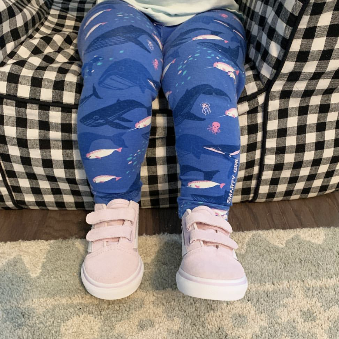 Girls narwhal leggings narwhals clothing whale ocean sea Smarty Girl toddler kids clothes whales pants aquarium science octopus jellyfish underwater baby STEM Arctic pima cotton Peru girly marine biology smart geek scientist nerd pink purple shirt tshirt dress kid child children nerdy geeky 