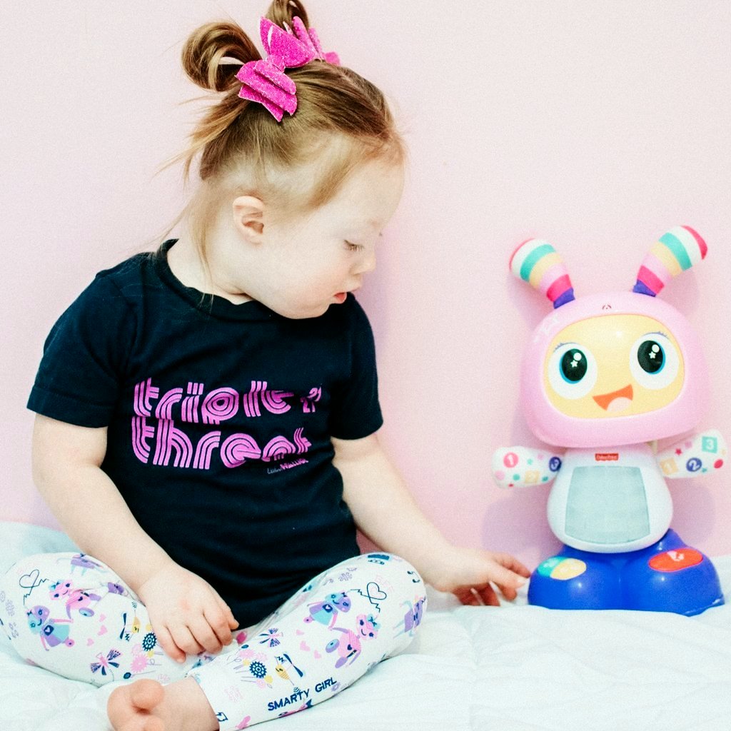 Girls robot clothes girl robots clothing leggings pants robotics Smarty Girl toddler scientist kids child coding computer programming science STEM clothes pima cotton Peru Peruvian girly engineering technology smart geek nerd pink purple BFF baby children kid down syndrome inclusive inclusion disability rights company advertising marketing branding