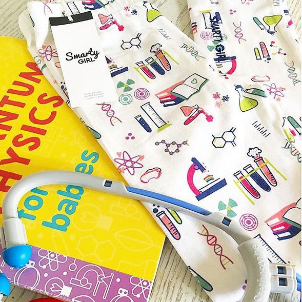 Girls science leggings girl clothes girly chemistry pants clothing STEM Smarty Girl toddler brand smart geek nerd organic pink purple kids female empowerment scientist costume
