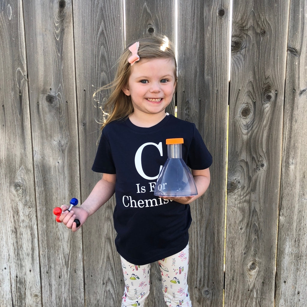 Chemistry science STEM girls clothes girly organic toddler leggings pants by Smarty Girl