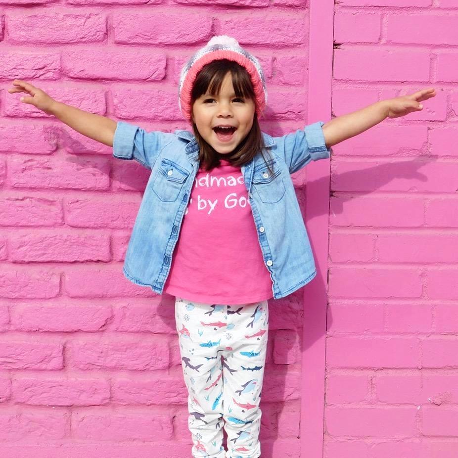 Girly shark leggings for toddler girls by Smarty Girl