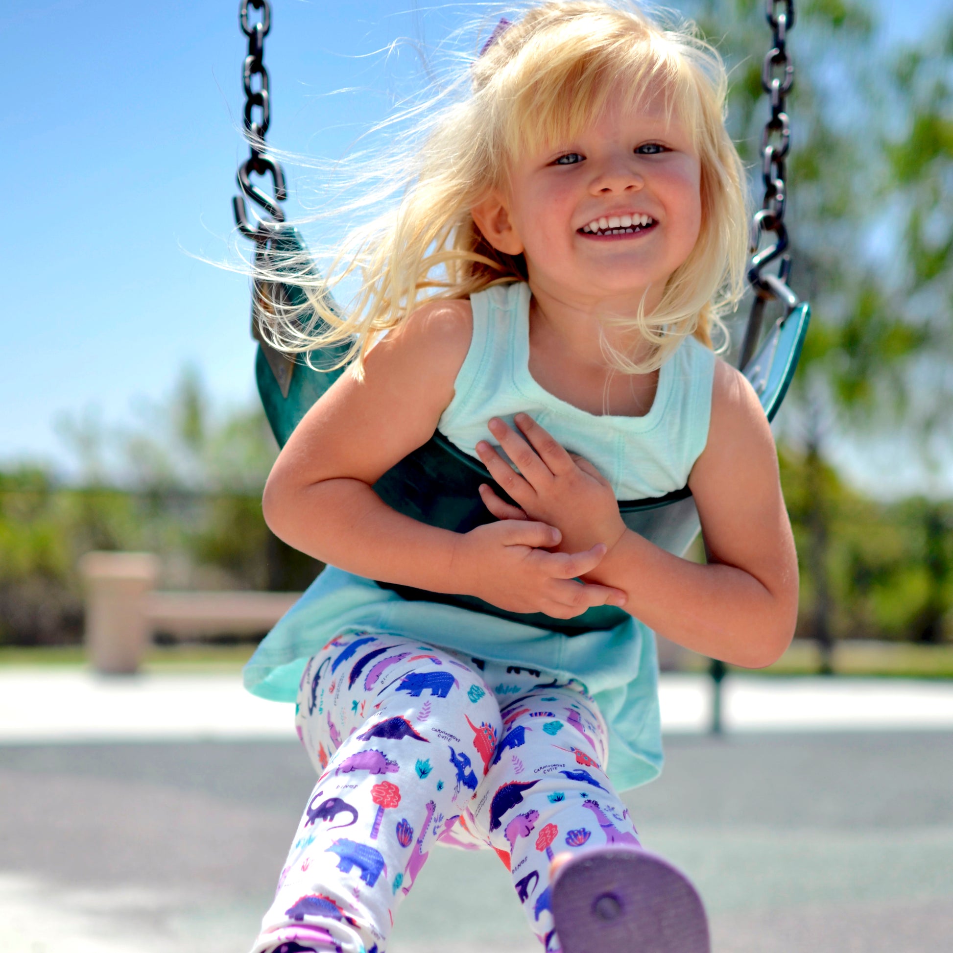 Dinosaur leggings for toddler girls by Smarty Girl