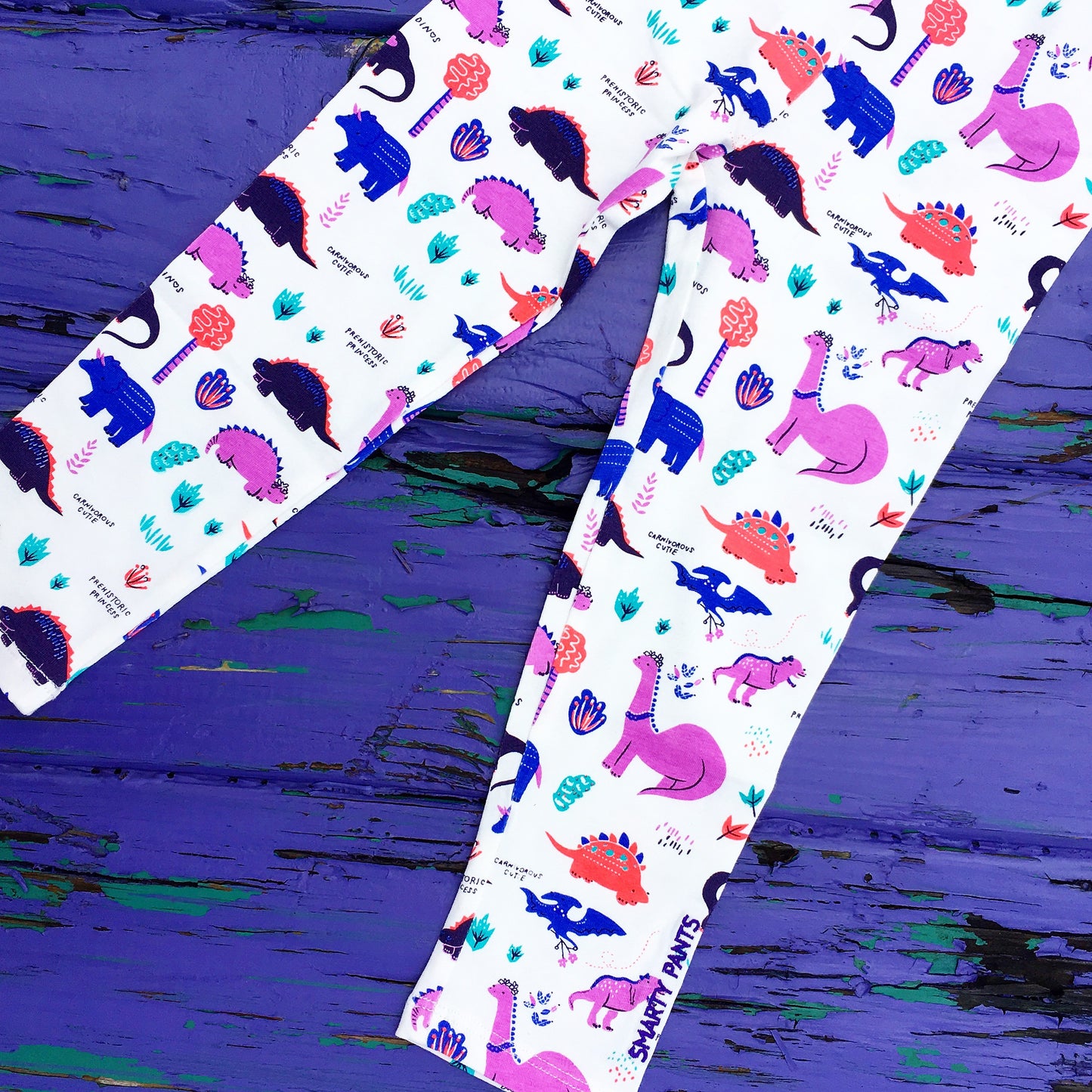 Dinosaur leggings for toddler girls by Smarty Girl